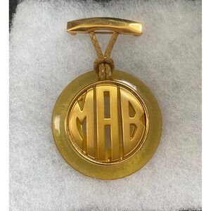 Art Deco Bakelite & Metal Monogram Initial Pin
